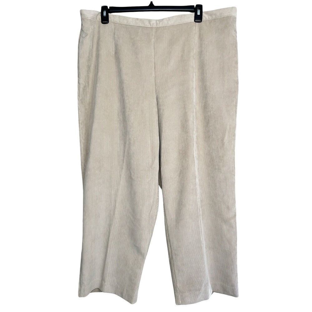 Alfred Dunner NWT Beige Corduroy Classic Fit Pants Womens Plus Size 24W Short